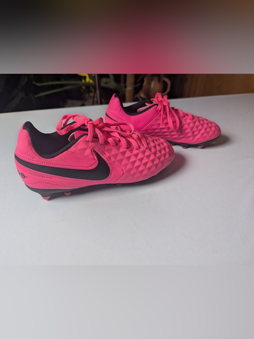 Nike Hot Pink Soccer Cleats with Black Swoosh